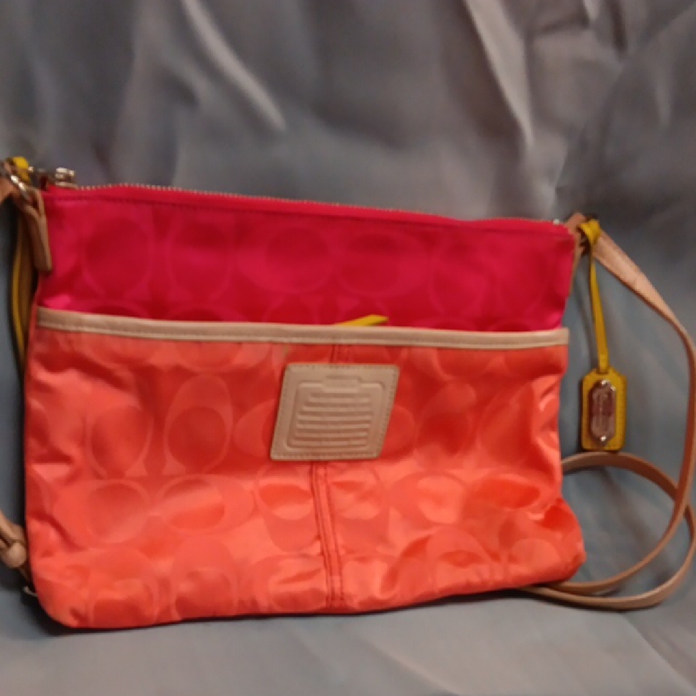Coach Pink and Orange Crossbody Bag